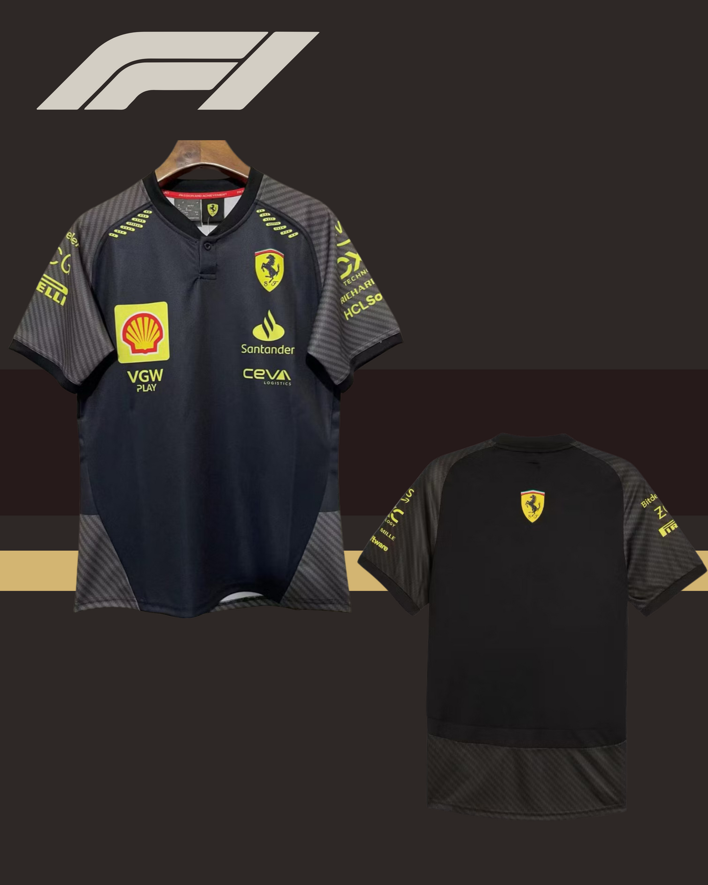 ππ€ Ferrari Black & Yellow Colorway Shirt