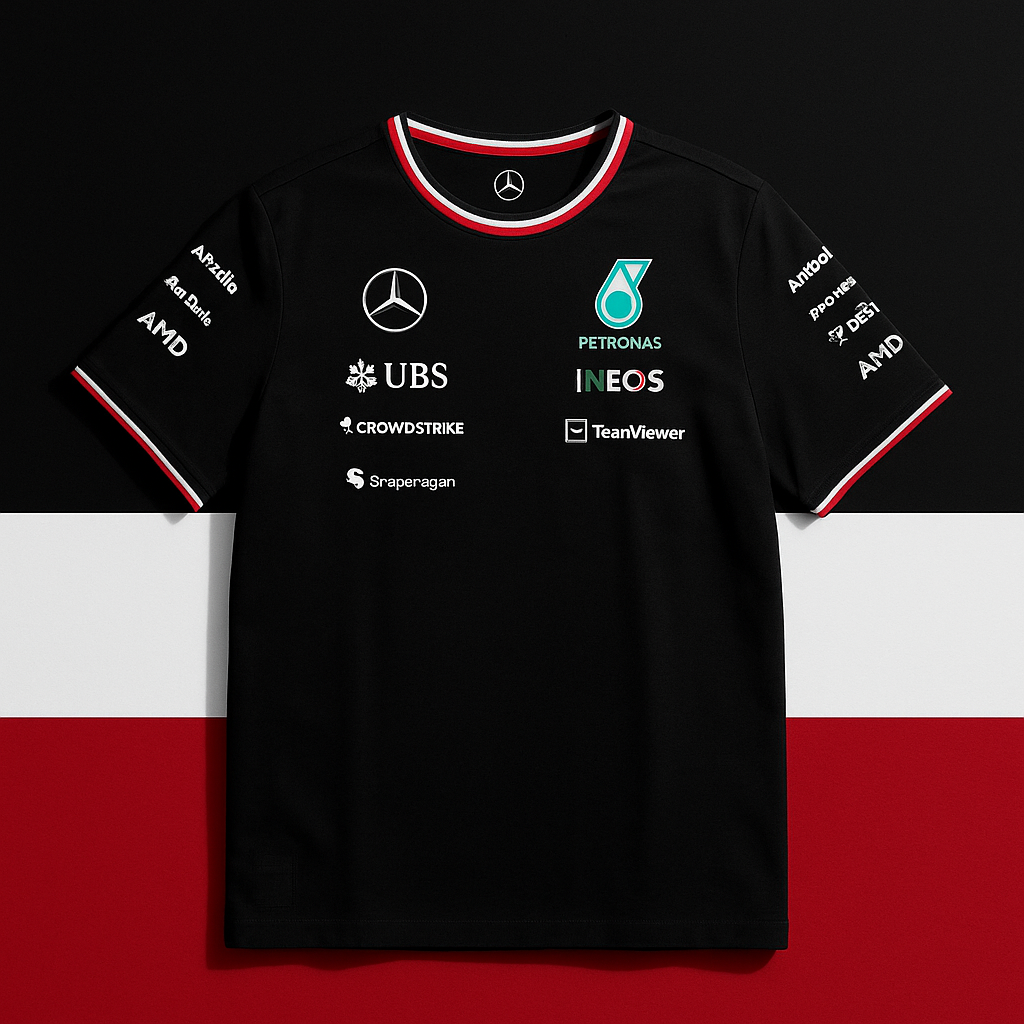 Mercedes AMG Petronas F1 2024 Team Polo – Black (Pre-Order)