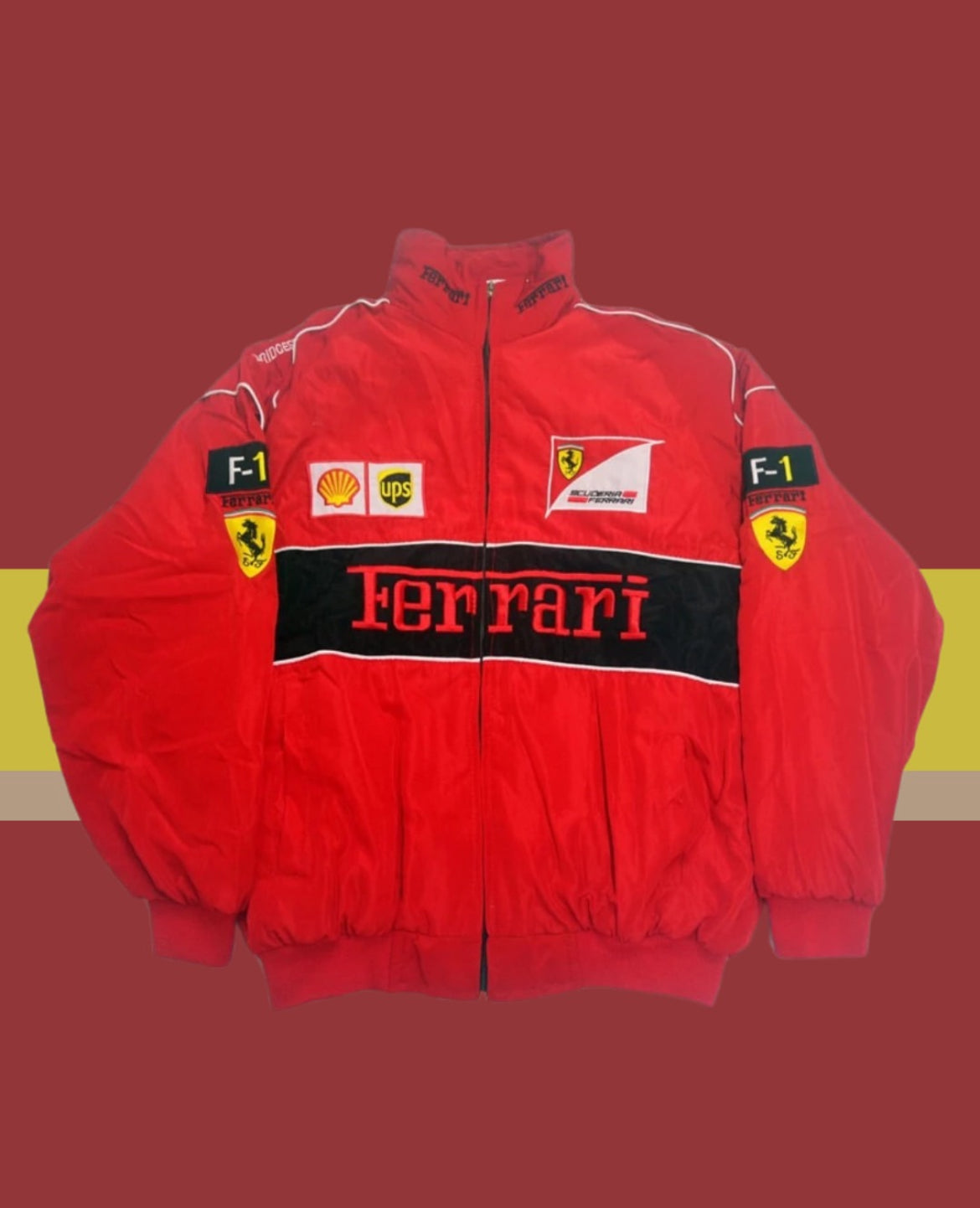 🔥🏁 Ferrari Retro Embroidered Jacket (Pre-Order)