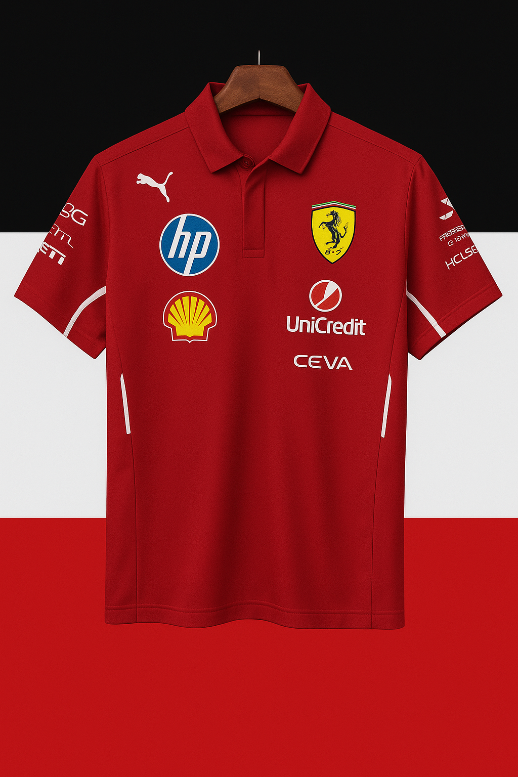 🏁❤️ Scuderia Ferrari F1 2025 Team Polo – Red (Pre-Order)