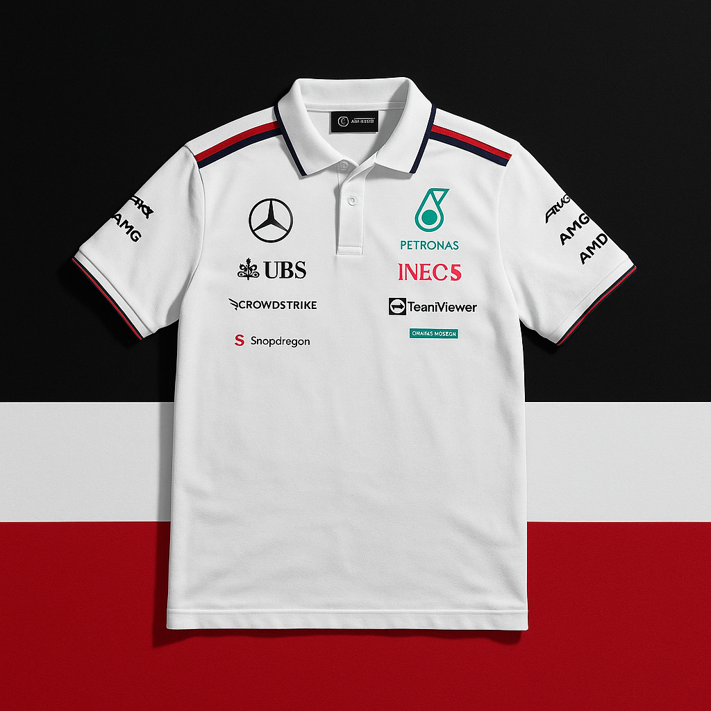 Mercedes AMG Petronas F1 2024 Team Polo – Black (Pre-Order)